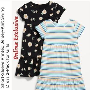 🥳FINAL PRICE👍NWT‼️ Old Navy Pair of Short-Sleeve Jersey-Knit Swing Dresses